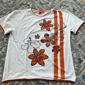 Boss Orange Label T Shirt with beautiful tropical design